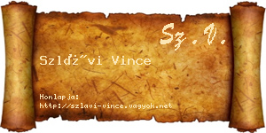 Szlávi Vince névjegykártya